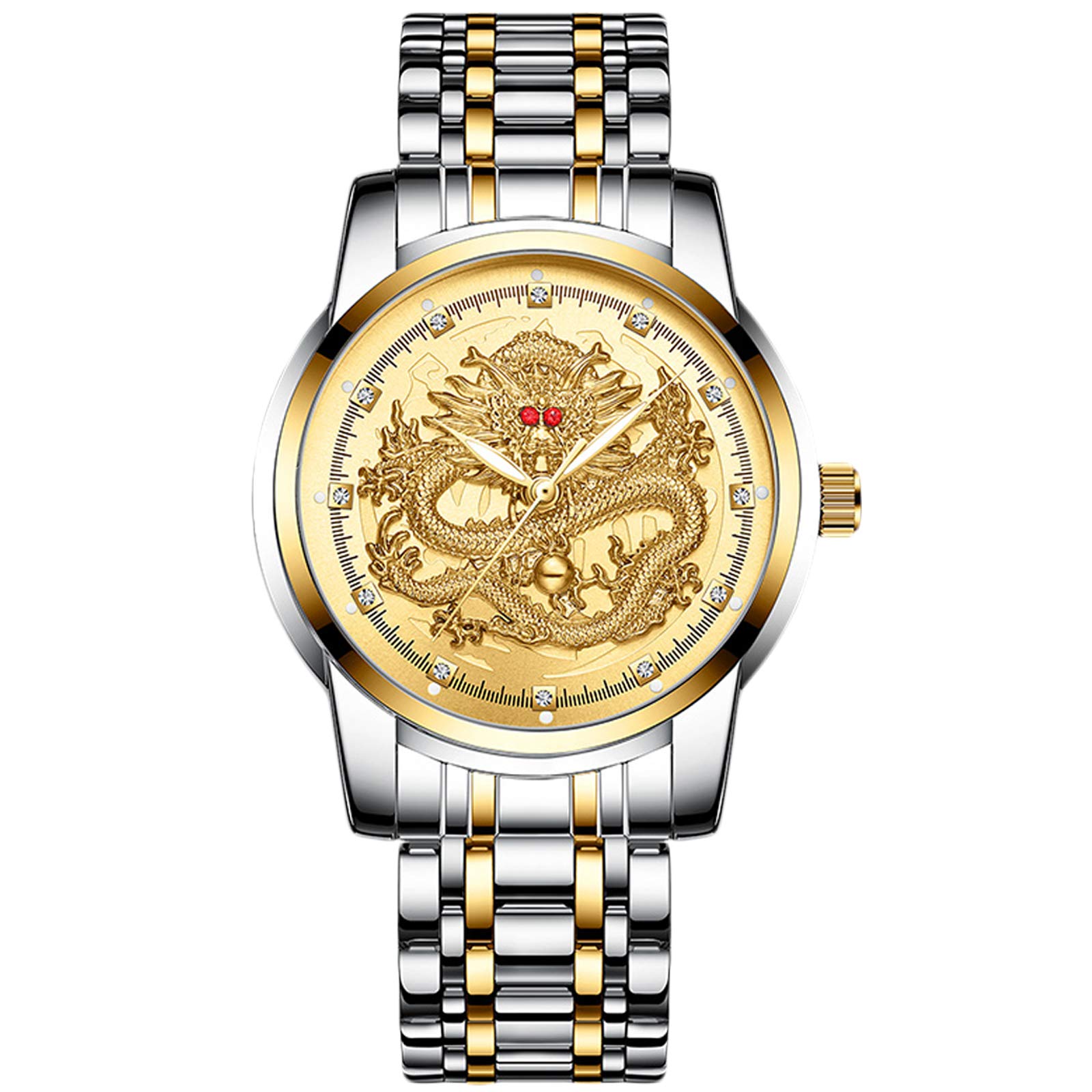 RORIOS Men s Waterproof Analog Watch with Dragon Dial, Luminous Design, Unique Artificial Diamond Quartz Movement, Stainless Steel Band, Stylish
RORIOS Men s Waterproof Analog Watch with Dragon Dial, Luminous Design, Unique Artificial Diamond Quartz Movement, Stainless Steel Band, Stylish