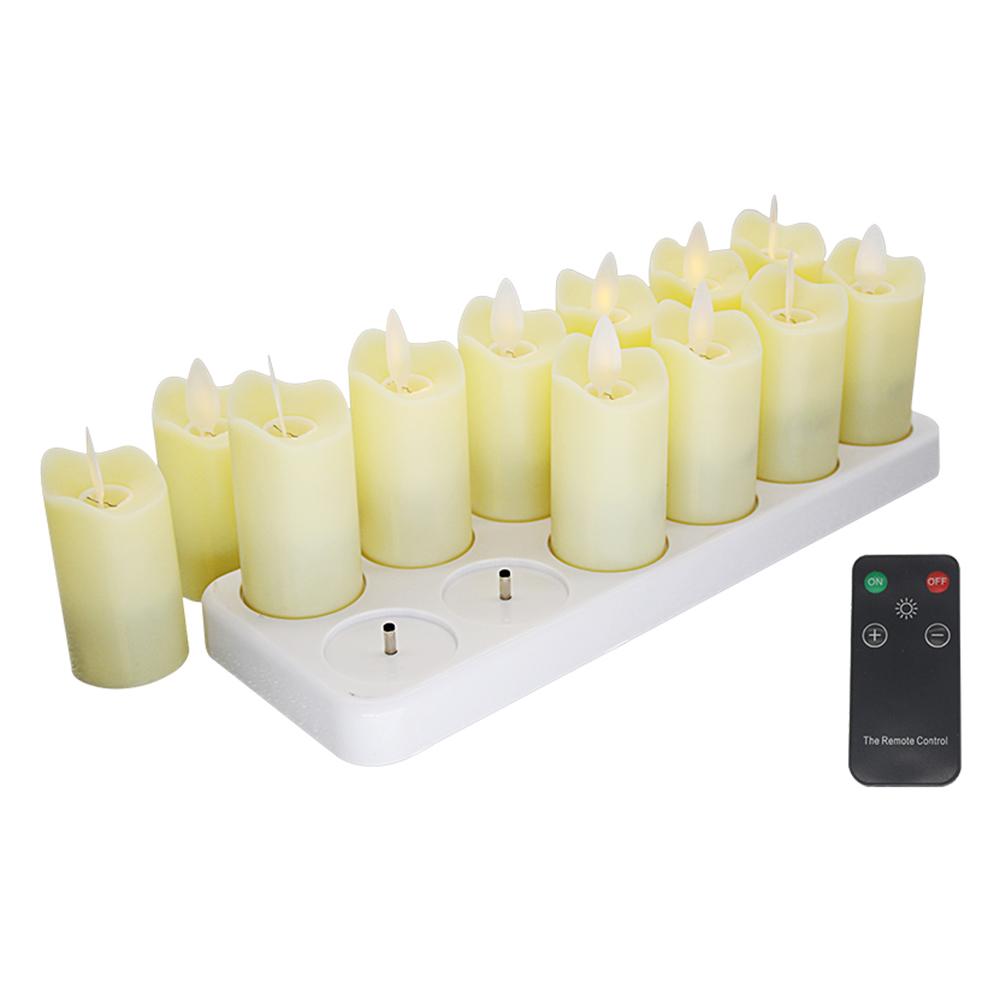 12PCS/Pack Rechargeable Flameless Candles Realistic Dancing LED Flames with Remote Control EU Plug
12PCS/Pack Rechargeable Flameless Candles Realistic Dancing LED Flames with Remote Control EU Plug