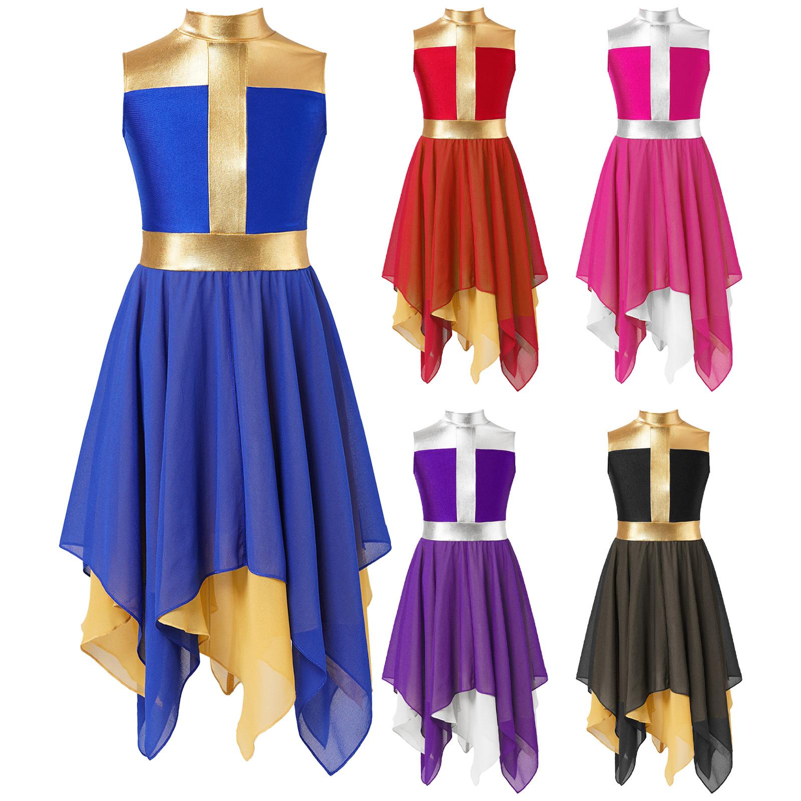 Girls Elegant Praise Dance Dress Sleeveless Chiffon Hem Contrast Color Design Worship Performance Wear 5-6 Years гарячі рожевого кольору
Girls Elegant Praise Dance Dress Sleeveless Chiffon Hem Contrast Color Design Worship Performance Wear 5-6 Years гарячі рожевого кольору