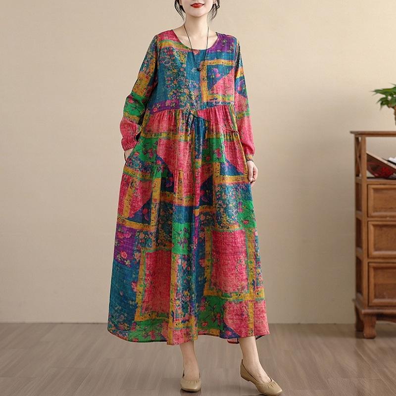 Платье женское винтажное цветочное больших размеров с длинным рукавом, новинка, повседневное свободное весенне-осеннее платье
Платье женское винтажное цветочное больших размеров с длинным рукавом, новинка, повседневное свободное весенне-осеннее платье