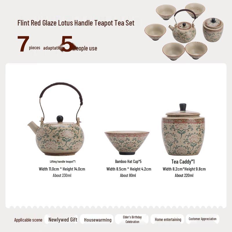 Dunhuang Aesthetics Flint Red Glaze Ceramic Tea Set
Dunhuang Aesthetics Flint Red Glaze Ceramic Tea Set