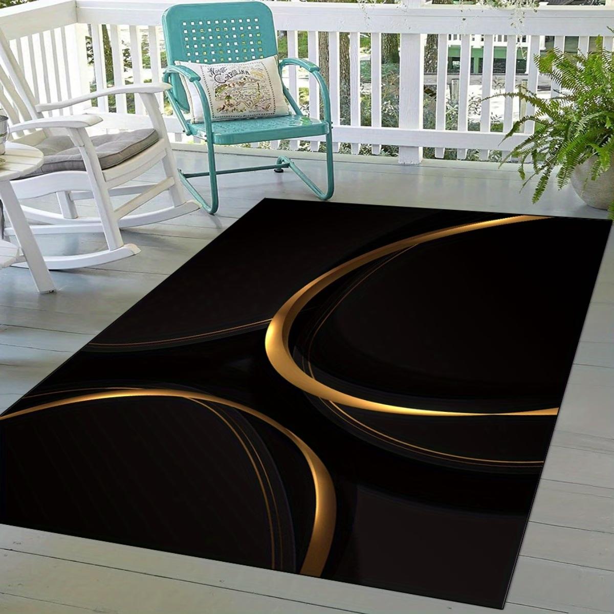 Modern Luxury Black and Gold Abstract Area Rug 3D Geometric Carpet for Living Room Bedroom Non-Slip Washable Floor Mat 50cm x 80cm
Modern Luxury Black and Gold Abstract Area Rug 3D Geometric Carpet for Living Room Bedroom Non-Slip Washable Floor Mat 50cm x 80cm
