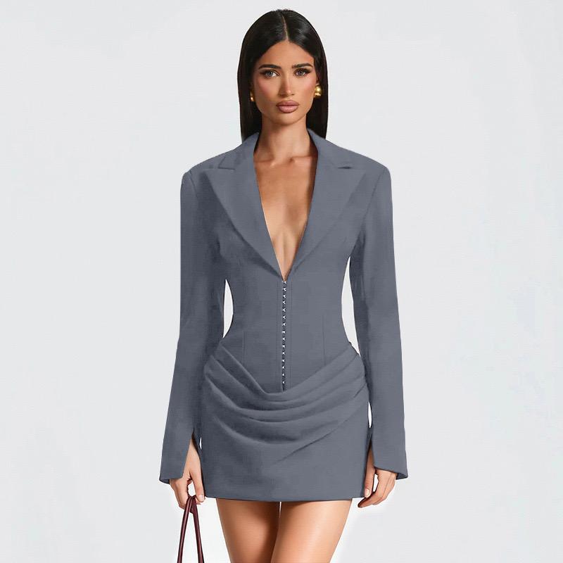 LYRIA Elegant Deep V Neck Ruched Mini Autumn Long Sleeve Slim High Waist Fashion Patchwork Club Party Dress Female Clothes L синій
LYRIA Elegant Deep V Neck Ruched Mini Autumn Long Sleeve Slim High Waist Fashion Patchwork Club Party Dress Female Clothes L синій