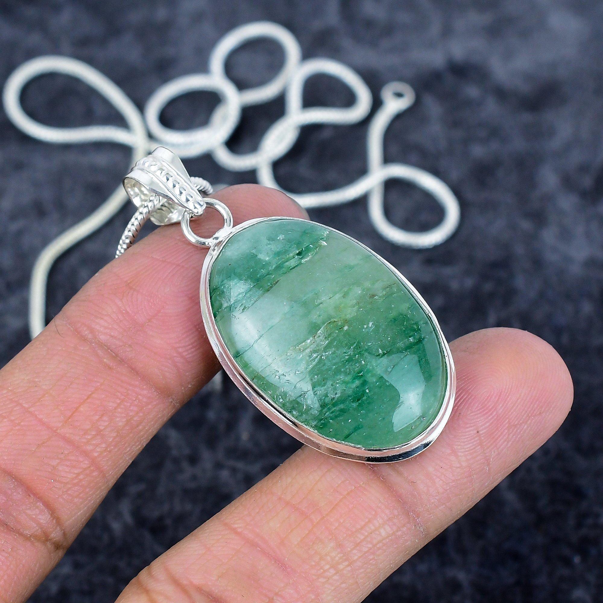 Green Apatite Gemstone Handmade 925 Sterling Silver Jewelry Pendant 1.97 M-2953
Green Apatite Gemstone Handmade 925 Sterling Silver Jewelry Pendant 1.97 M-2953