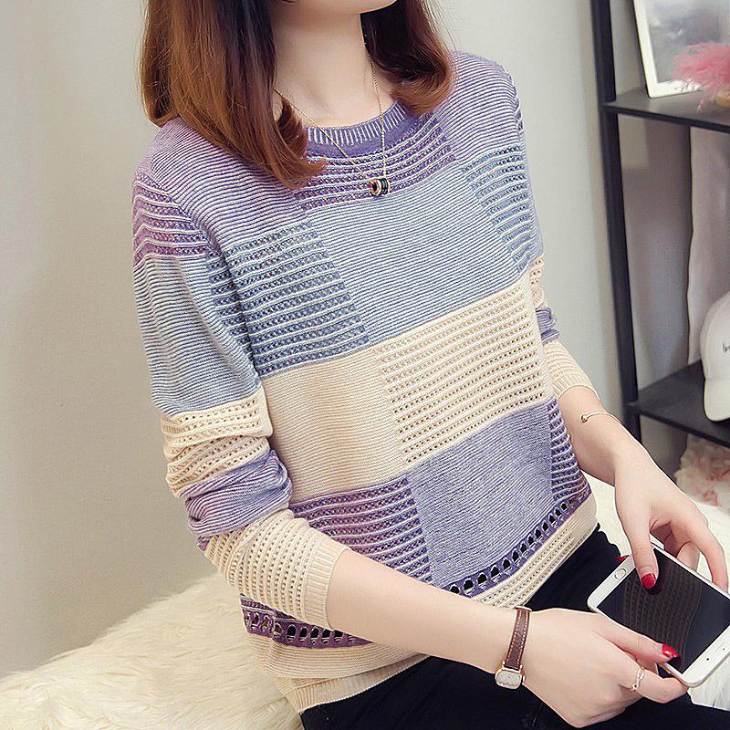 Hollow Knit Sweater Spring Women s Autumn Top Colorblock Loose Striped Long Sleeve Striped Knitwear One size
Hollow Knit Sweater Spring Women s Autumn Top Colorblock Loose Striped Long Sleeve Striped Knitwear One size