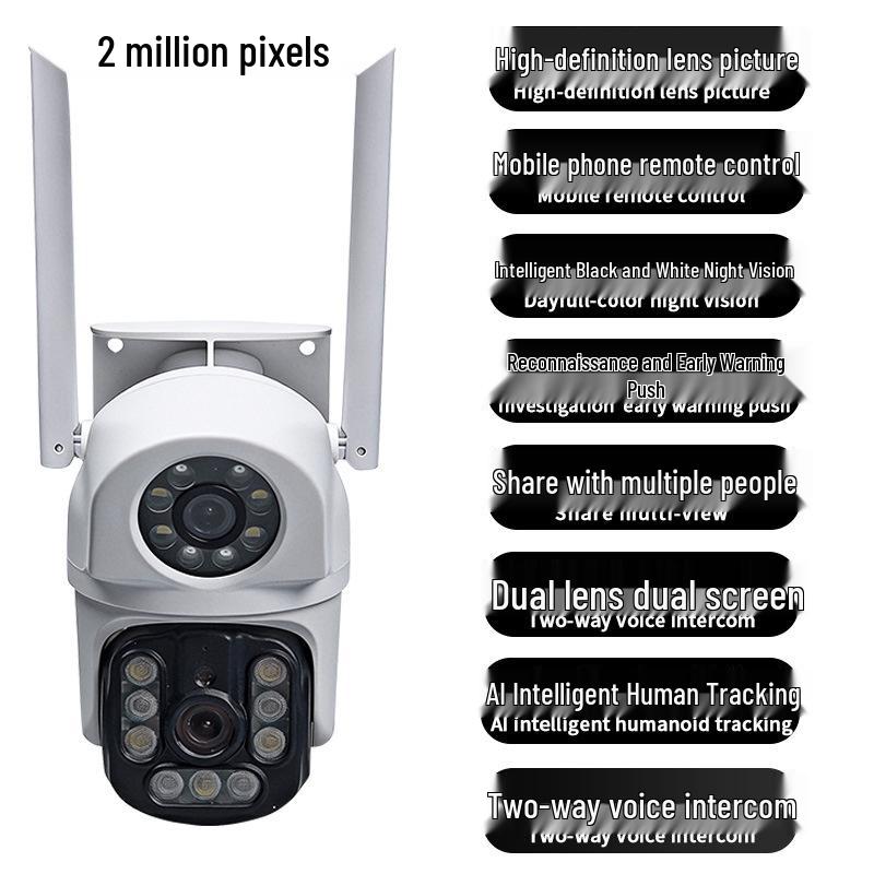 Wireless Indoor/Outdoor Dual-Lens Binocular Surveillance Camera with Mobile Phone Connectivity
Wireless Indoor/Outdoor Dual-Lens Binocular Surveillance Camera with Mobile Phone Connectivity