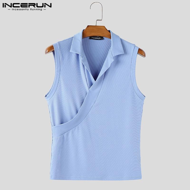 INCERUN Summer Men Lapel Neck Sleeveless Front Cross Rib Casual Tank Tops S чёрный
INCERUN Summer Men Lapel Neck Sleeveless Front Cross Rib Casual Tank Tops S чёрный