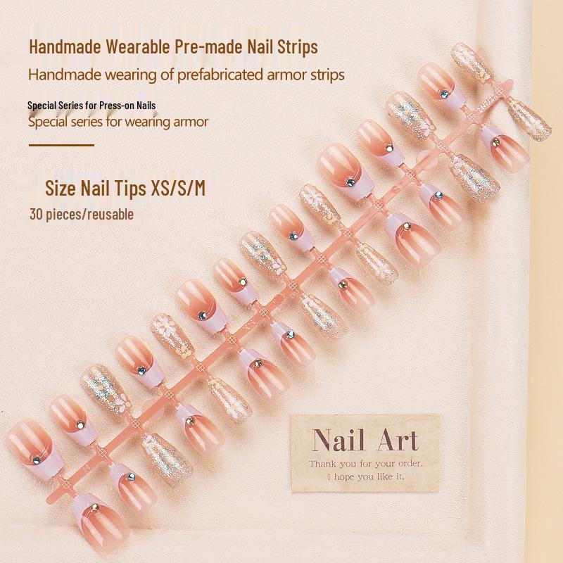 Wearable Floral Rhinestone French Nail Art Set - 30 Pre-made Short Nail Strips (TikTok Trend)
Wearable Floral Rhinestone French Nail Art Set - 30 Pre-made Short Nail Strips (TikTok Trend)