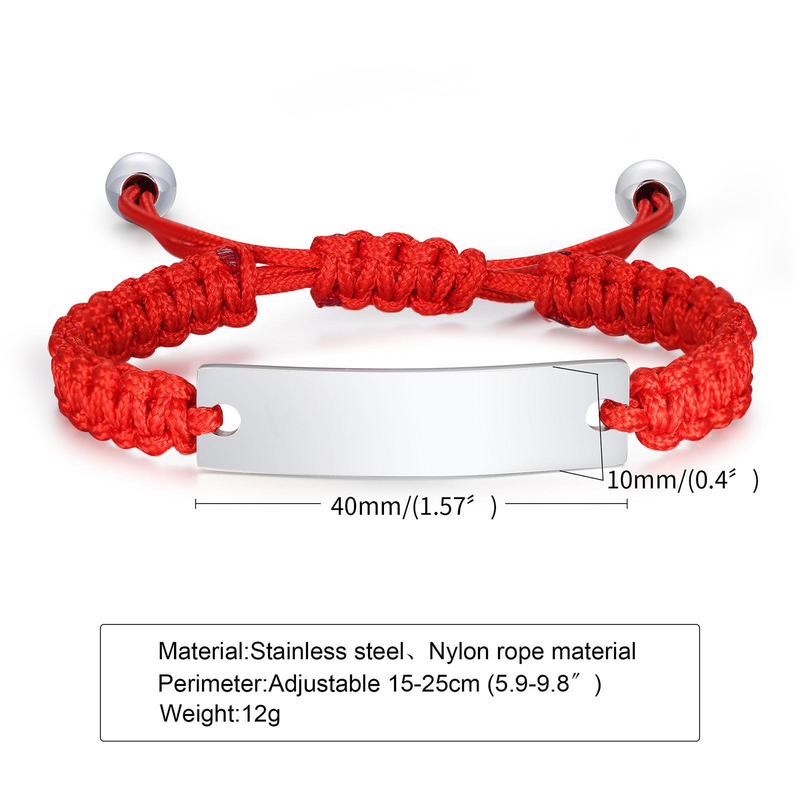 Engraved Personalized Rope ID Bracelet Braided Adjustable Couples Woman Man Custom Name Initials Wristband Father Boyfriend Gift
Engraved Personalized Rope ID Bracelet Braided Adjustable Couples Woman Man Custom Name Initials Wristband Father Boyfriend Gift