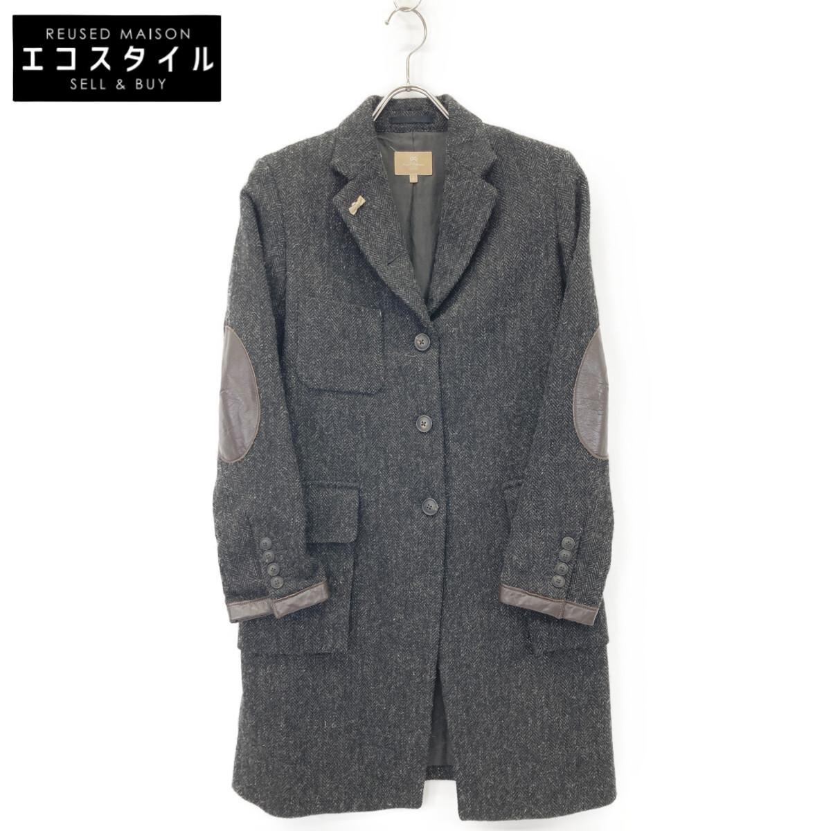 NIGEL CABOURN Black Herringbone Wool Leather Elbow Patch Coat coat 6 grayUsed
NIGEL CABOURN Black Herringbone Wool Leather Elbow Patch Coat coat 6 grayUsed