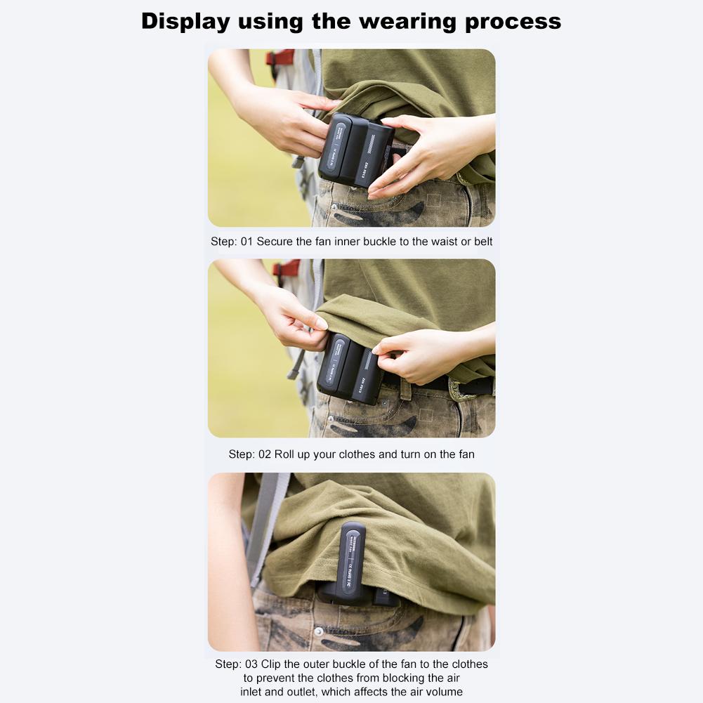 F013 4500mAh Waist Fan Mini Clip Fan Rechargeable Camping Hanging Neck Fan 3 Speeds High-speed Powerful Wearable Waist Clip Fan чёрный
F013 4500mAh Waist Fan Mini Clip Fan Rechargeable Camping Hanging Neck Fan 3 Speeds High-speed Powerful Wearable Waist Clip Fan чёрный
