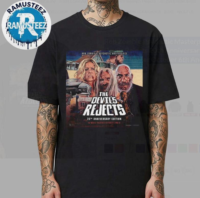 Rob Zombie Psychotic Masterpiece The Devils Rejects 20Th Anniversary 2025 TShirt Unisex T-Shirt S
Rob Zombie Psychotic Masterpiece The Devils Rejects 20Th Anniversary 2025 TShirt Unisex T-Shirt S