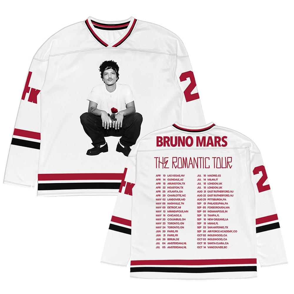 Funny Bruno Mars The Romantic Tour Hockey Jersey Unisex Streetwear Long Sleeve V-neck Casual Male T Shirt 3D Printing Merch Mens and womens Clothing L
Funny Bruno Mars The Romantic Tour Hockey Jersey Unisex Streetwear Long Sleeve V-neck Casual Male T Shirt 3D Printing Merch Mens and womens Clothing L
