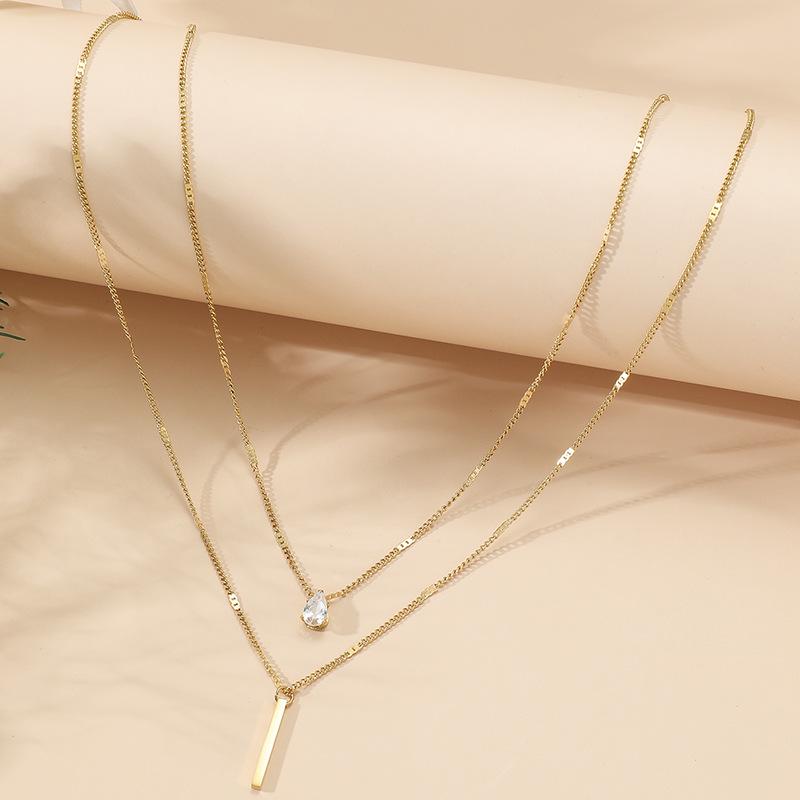 Teardrop Double-Layer Clavicle Necklace for Women - Titanium Steel Fashion Jewelry
Teardrop Double-Layer Clavicle Necklace for Women - Titanium Steel Fashion Jewelry