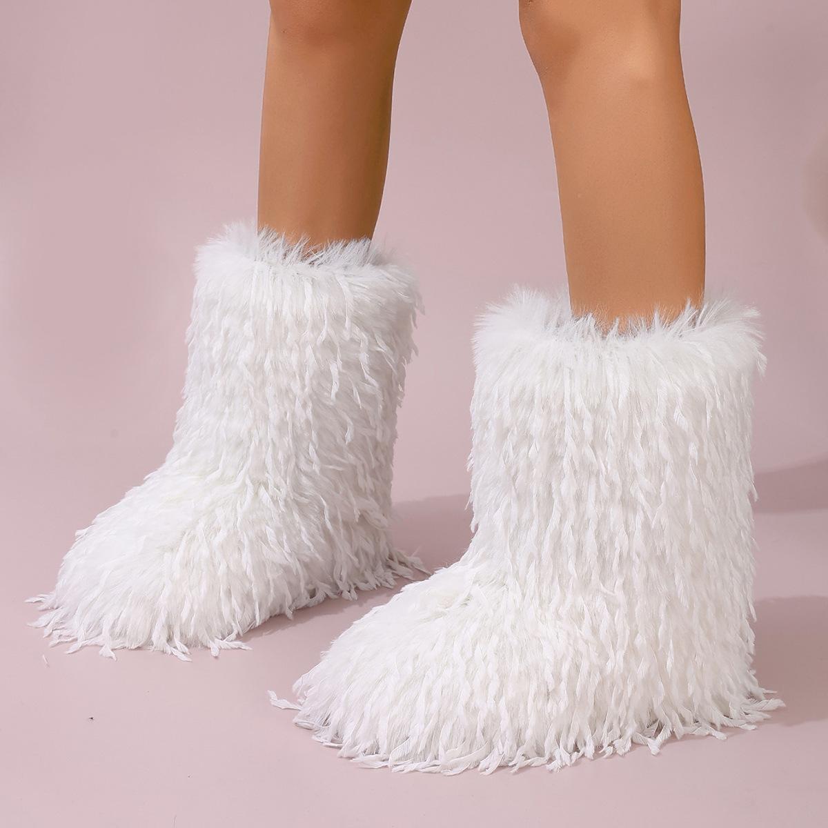 Furry Faux Fur Boots for Women Fuzzy Fluffy Mid Calf Snow Boots Winter Suede Warm Fur Lined Booties Flat Boots Women s Casual Ankle Booties Shoes 36 білий
Furry Faux Fur Boots for Women Fuzzy Fluffy Mid Calf Snow Boots Winter Suede Warm Fur Lined Booties Flat Boots Women s Casual Ankle Booties Shoes 36 білий