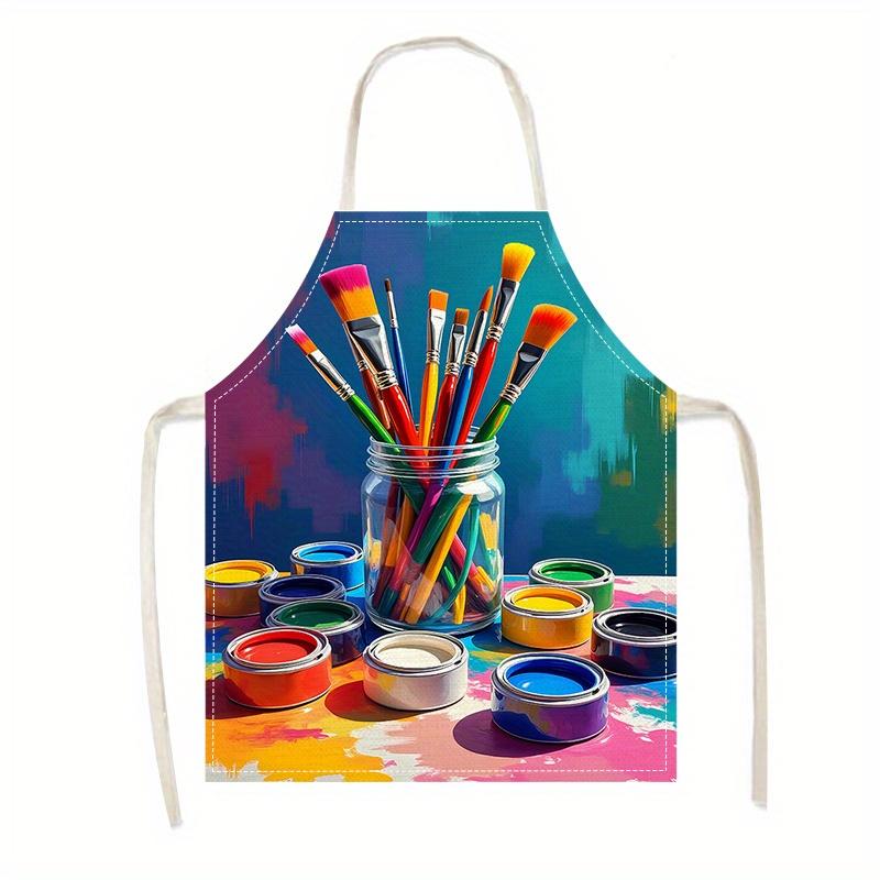 1pc 2D Flat Paint Brushes and Jars Apron Linen Art Kitchen Baking Cooking Colorful Design Adjustable Neck Strap Home Use 38X47cm(15X19in)
1pc 2D Flat Paint Brushes and Jars Apron Linen Art Kitchen Baking Cooking Colorful Design Adjustable Neck Strap Home Use 38X47cm(15X19in)