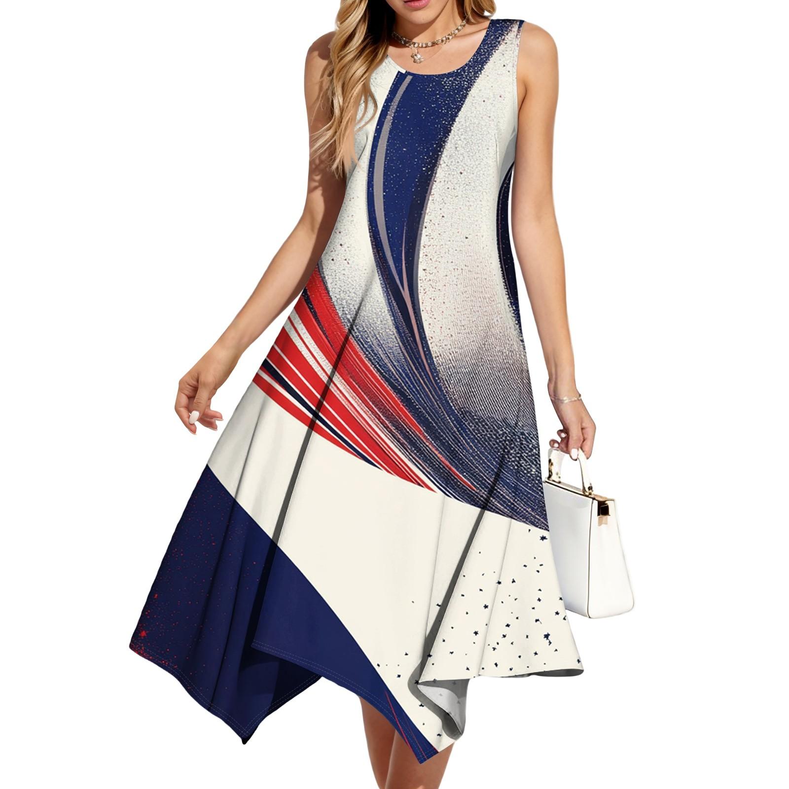 Женское повседневное модное платье миди без рукавов с круглым вырезом и нерегулярным подолом L
Женское повседневное модное платье миди без рукавов с круглым вырезом и нерегулярным подолом L