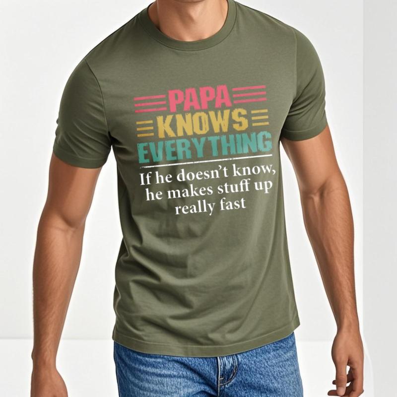 Solid Color Men summer tshirt Casual Papa Knows Everything If He Doesnt Know He Makes Stuff Up Really Fast Retro Men Tee 4XL
Solid Color Men summer tshirt Casual Papa Knows Everything If He Doesnt Know He Makes Stuff Up Really Fast Retro Men Tee 4XL