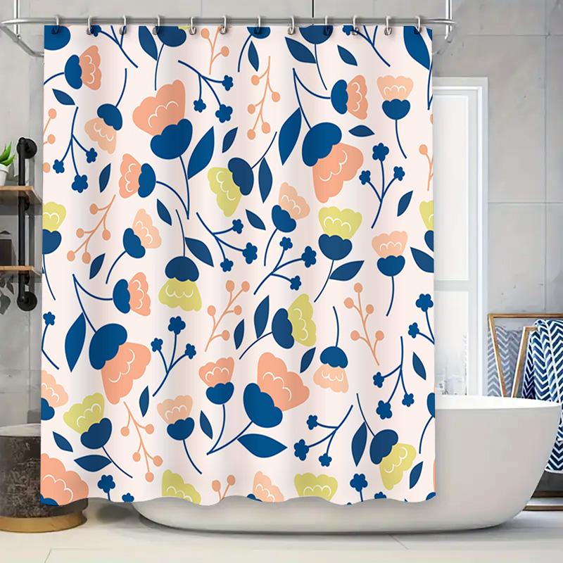Blue Orange Pink Flowers Shower Curtain Fabric Waterproof Home Decor For Bathrooms Bathtub Woven With Hook Rings Size 180X240Cm W60H190(CM)-1 Pcs
Blue Orange Pink Flowers Shower Curtain Fabric Waterproof Home Decor For Bathrooms Bathtub Woven With Hook Rings Size 180X240Cm W60H190(CM)-1 Pcs