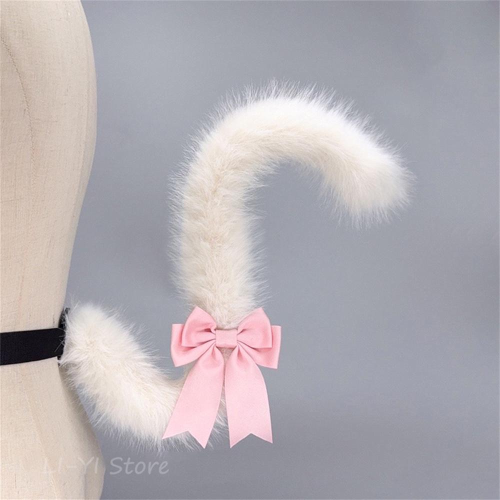 Sweet Lolita Cat Tail With Bowknot Maid Bow Cos Hand-Made Plush Animal Tail With Adjustable Belt Cosplay Furry Cat Tails about 60cm
Sweet Lolita Cat Tail With Bowknot Maid Bow Cos Hand-Made Plush Animal Tail With Adjustable Belt Cosplay Furry Cat Tails about 60cm