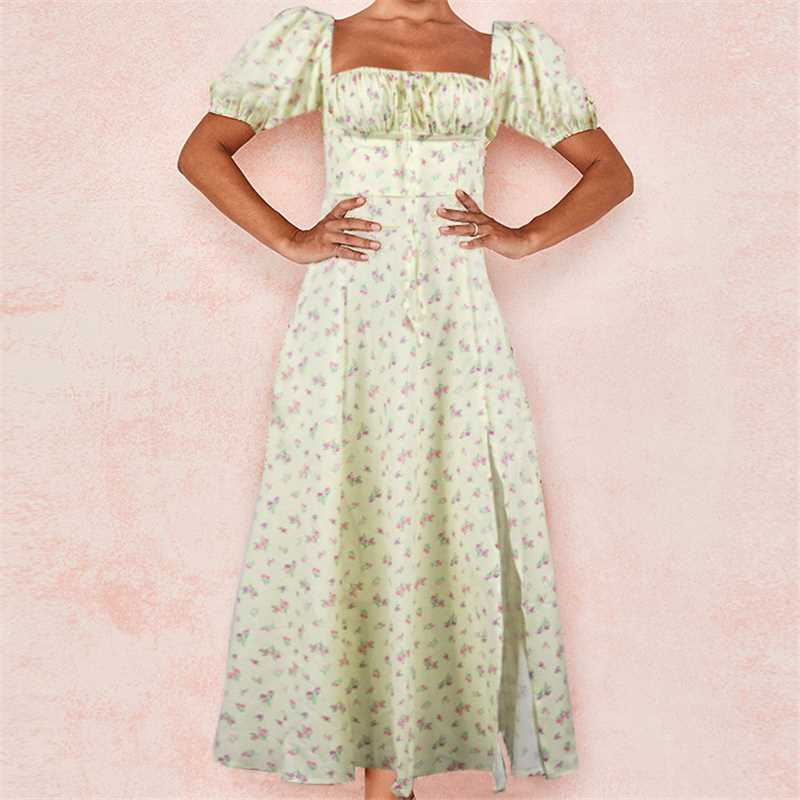 women s Puff Short Sleeve Floral Printed Slim Split Midi Dress Square Neck Long Dress 3XL
women s Puff Short Sleeve Floral Printed Slim Split Midi Dress Square Neck Long Dress 3XL