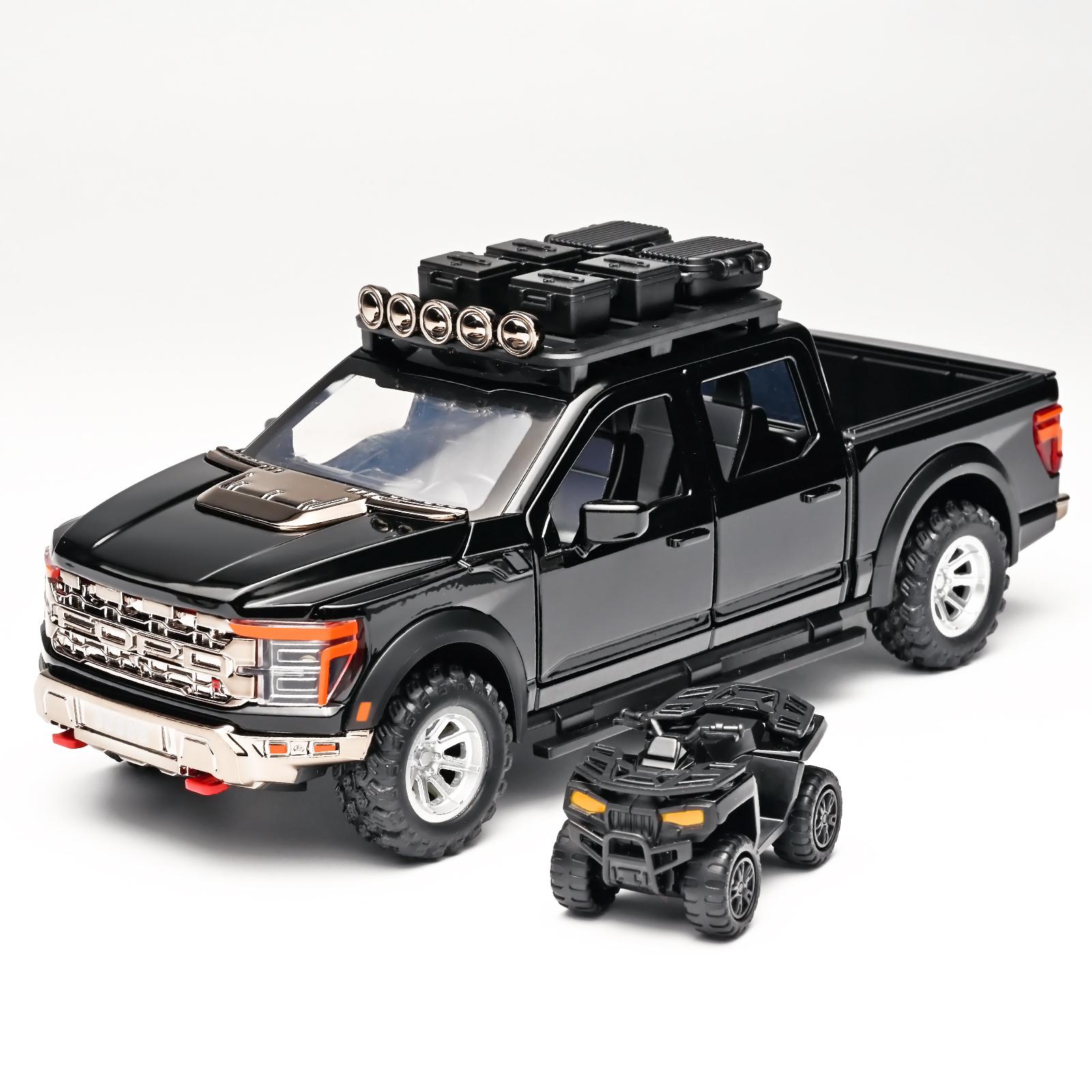 1:24 Raptor Pickup F-150 Alloy Car Model Simulation Off-Road Vehicle, Boy Gift, Sound and Light Children s Toy Ornaments
1:24 Raptor Pickup F-150 Alloy Car Model Simulation Off-Road Vehicle, Boy Gift, Sound and Light Children s Toy Ornaments