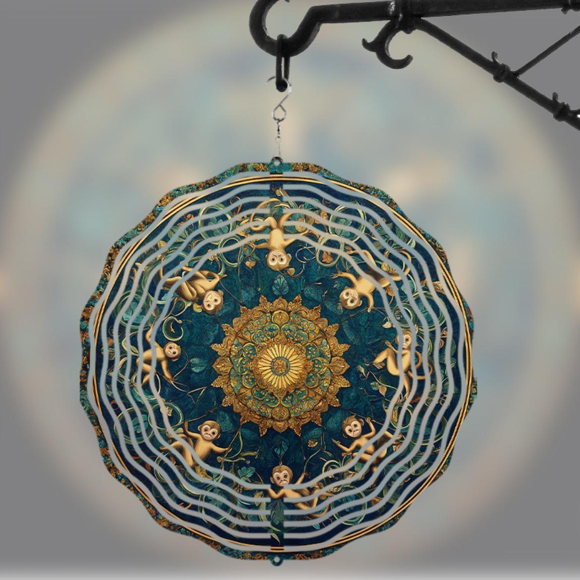 360 Rotating Blue Gold Mandala Wind Spinner Outdoor Decor for Garden Patio Balcony Yard Hanging Metal Art No Electricity Needed Year Round 01A
360 Rotating Blue Gold Mandala Wind Spinner Outdoor Decor for Garden Patio Balcony Yard Hanging Metal Art No Electricity Needed Year Round 01A