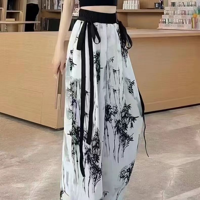 Брюки в стиле китайской живописи тушью с китайским стилем тай-дай из ледяного шелка Женские тонкие летние широкие свободные прямые брюки-трубы до пола в стиле кэжуал XL
Брюки в стиле китайской живописи тушью с китайским стилем тай-дай из ледяного шелка Женские тонкие летние широкие свободные прямые брюки-трубы до пола в стиле кэжуал XL