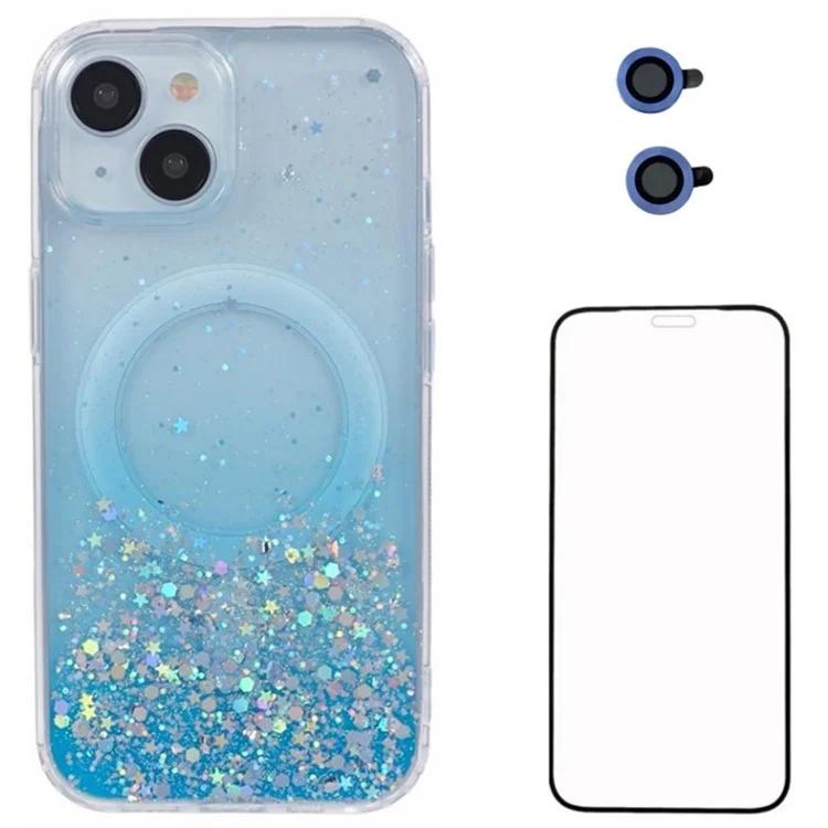 WANLONFENG JWT Series For iPhone 15 Glitter Sequin TPU+Acrylic Magnetic Phone Case with Screen Film + Lens Film - Blue
WANLONFENG JWT Series For iPhone 15 Glitter Sequin TPU+Acrylic Magnetic Phone Case with Screen Film + Lens Film - Blue