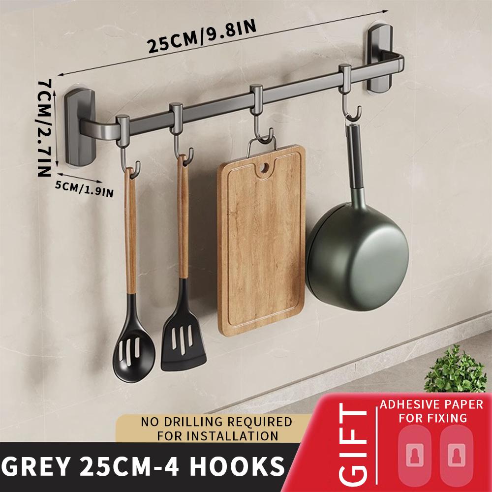Кухонный крючок для подвешивания штанги для свободного перфорирования Многофункциональная стойка для хранения шпателей Настенная стойка для кухонных принадлежностей Ванная комната Домашнее хранение