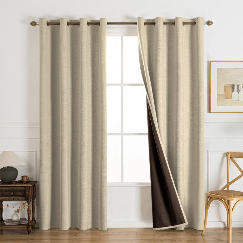 Solid Color Linen Texture Blackout Curtain with Black High Precision Thermal Insulated Sun Blocking Hotel Home Homestay Decor 1PC-40x45in&Grommet Top&1 panel
Solid Color Linen Texture Blackout Curtain with Black High Precision Thermal Insulated Sun Blocking Hotel Home Homestay Decor 1PC-40x45in&Grommet Top&1 panel