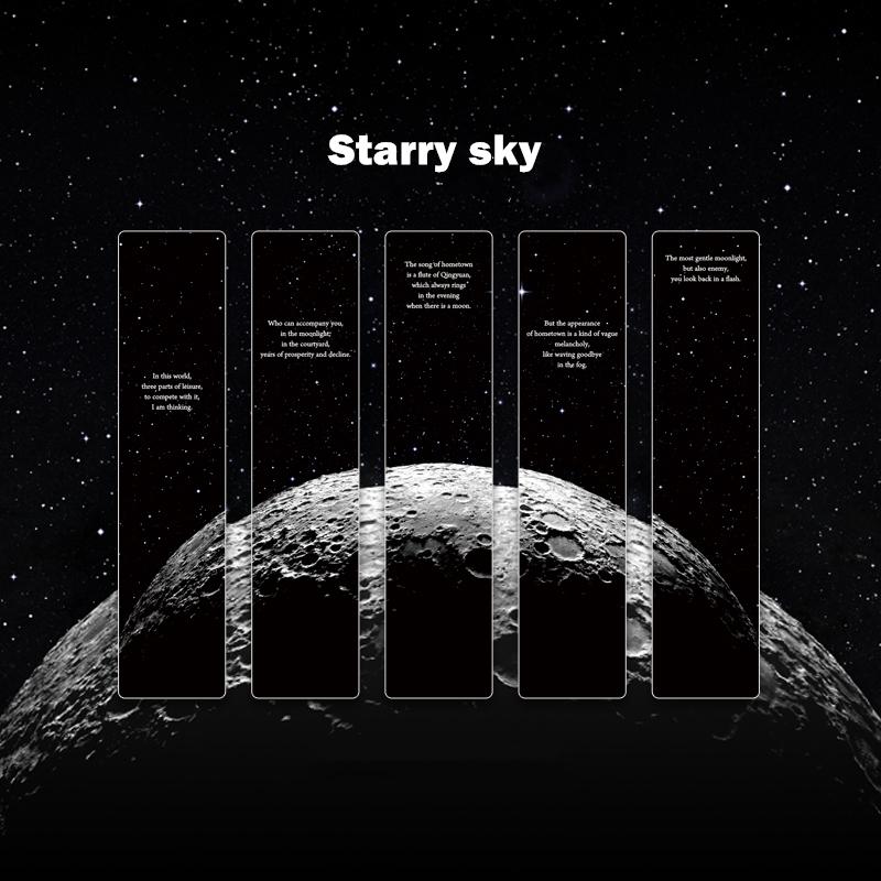 5 шт., космические роуминговые закладки для книг, матовые прозрачные ПВХ, луна, звезда, галактика, небо, облако, рисунок, чтение
5 шт., космические роуминговые закладки для книг, матовые прозрачные ПВХ, луна, звезда, галактика, небо, облако, рисунок, чтение