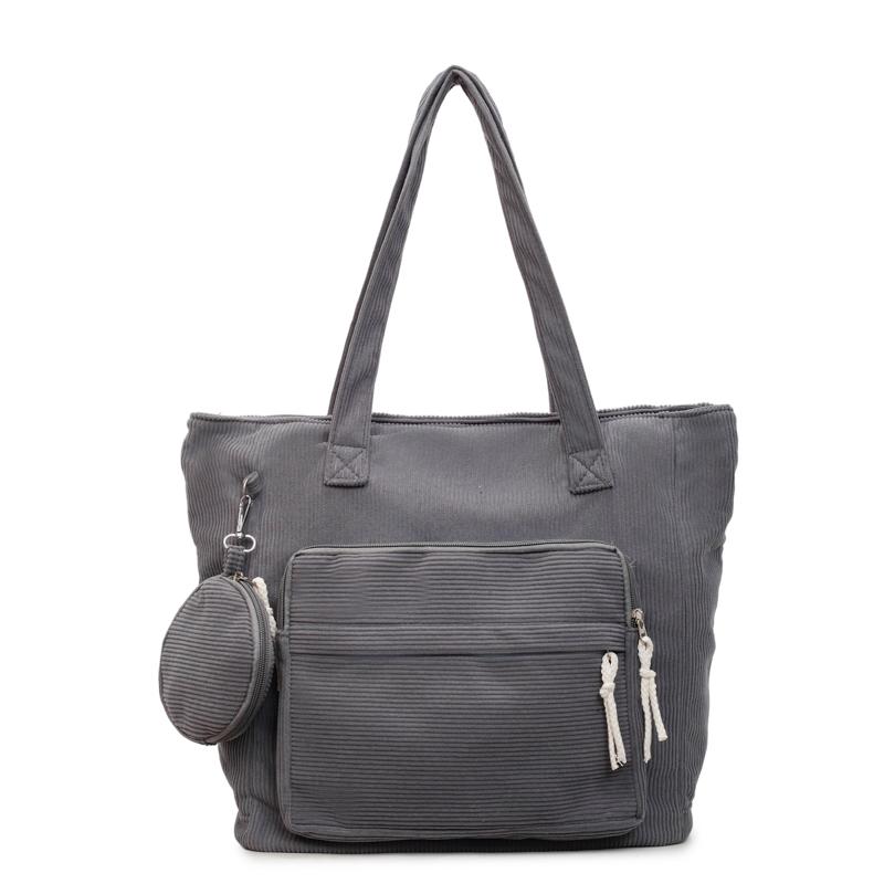 Corduroy Women s Large Capacity Tote Bag Commuter Shoulder Underarm Bag сірий колір
Corduroy Women s Large Capacity Tote Bag Commuter Shoulder Underarm Bag сірий колір