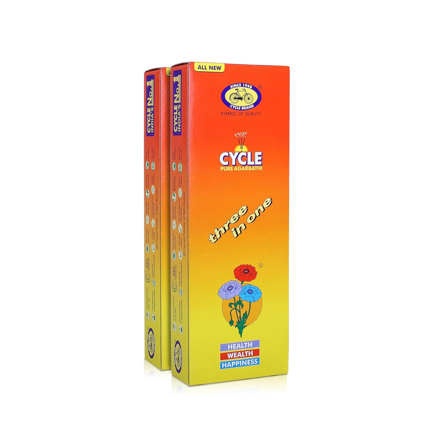 Cycle Pure Agarbatti Three in One Incense Sticks Pack of 2 (250gm per Pack) Floral Woody Lily Fragrance for Puja Meditation
Cycle Pure Agarbatti Three in One Incense Sticks Pack of 2 (250gm per Pack) Floral Woody Lily Fragrance for Puja Meditation