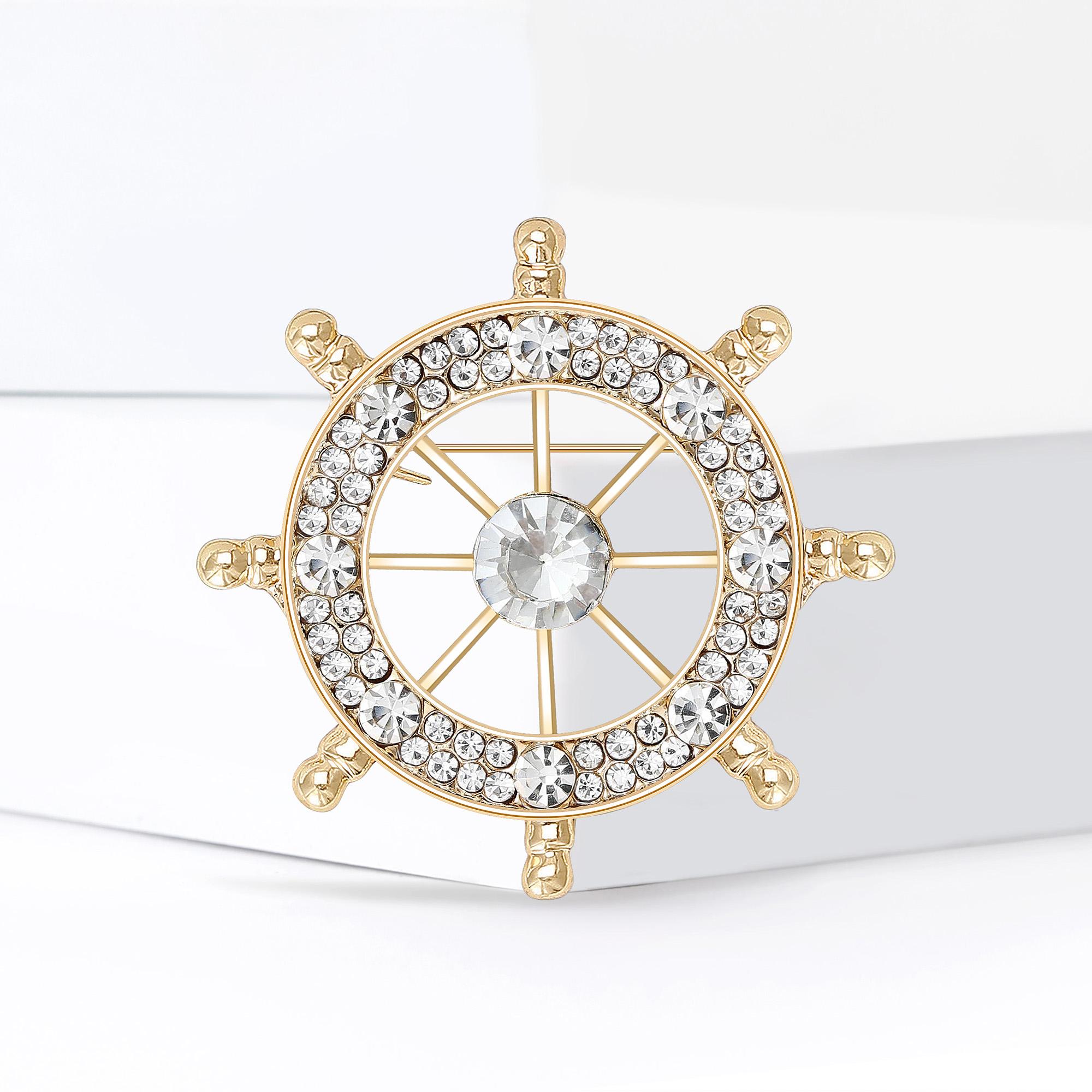 Classic Rhinestone Ship s Wheel Brooches for Women Ocean Series Pins Friend Event Party New Gifts Jewelry Decoration Accessories
Classic Rhinestone Ship s Wheel Brooches for Women Ocean Series Pins Friend Event Party New Gifts Jewelry Decoration Accessories