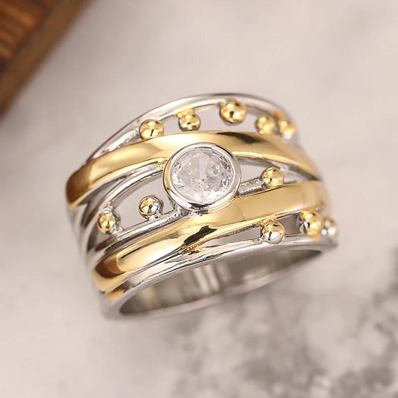 Huitan Noble Two-tone Rings with Brilliant Cubic Zirconia Charming Exquisite Finger Accessories for Party Modern Gentle Zircon 10
Huitan Noble Two-tone Rings with Brilliant Cubic Zirconia Charming Exquisite Finger Accessories for Party Modern Gentle Zircon 10