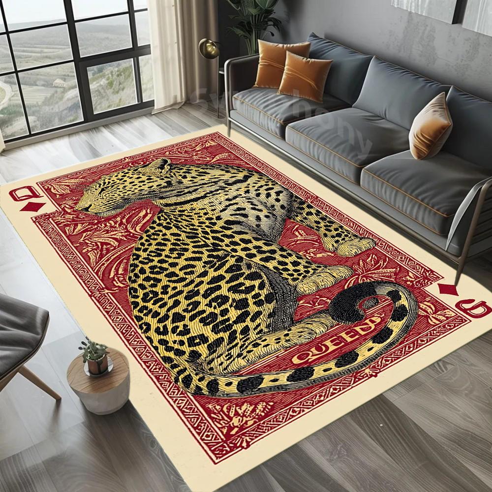 Regal Panther Queen Area Rug Red Black Playing Card Design Carpet with Spade Symbols for Game Room Decor Non-Slip Floor Mat 40x60cm
Regal Panther Queen Area Rug Red Black Playing Card Design Carpet with Spade Symbols for Game Room Decor Non-Slip Floor Mat 40x60cm