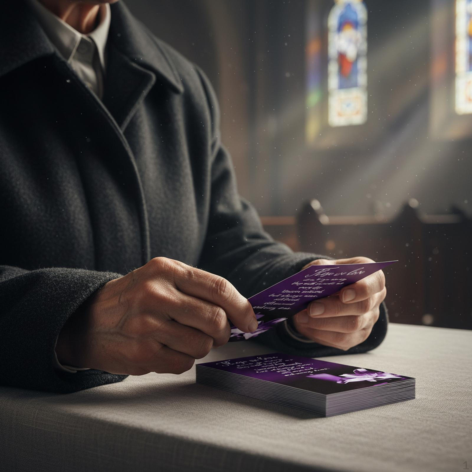 50 Condolence Prayer Cards, Designed Table Decorations, Memorial Cards for Funeral Services violet
50 Condolence Prayer Cards, Designed Table Decorations, Memorial Cards for Funeral Services violet