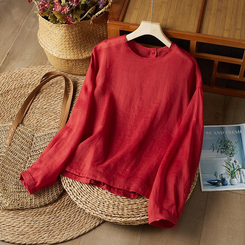 Two-Way Round Neck Lantern Sleeve Ramie Shirt - Lightweight Autumn Sun Protection Top Extra Extra Large червоний
Two-Way Round Neck Lantern Sleeve Ramie Shirt - Lightweight Autumn Sun Protection Top Extra Extra Large червоний