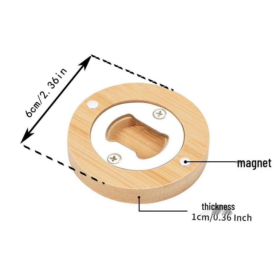 Bamboo Wood Magnet Bottle Opener - Handmade, Round, Supports Logo Engraving for Beer and Beverage Bottles No Logo
Bamboo Wood Magnet Bottle Opener - Handmade, Round, Supports Logo Engraving for Beer and Beverage Bottles No Logo