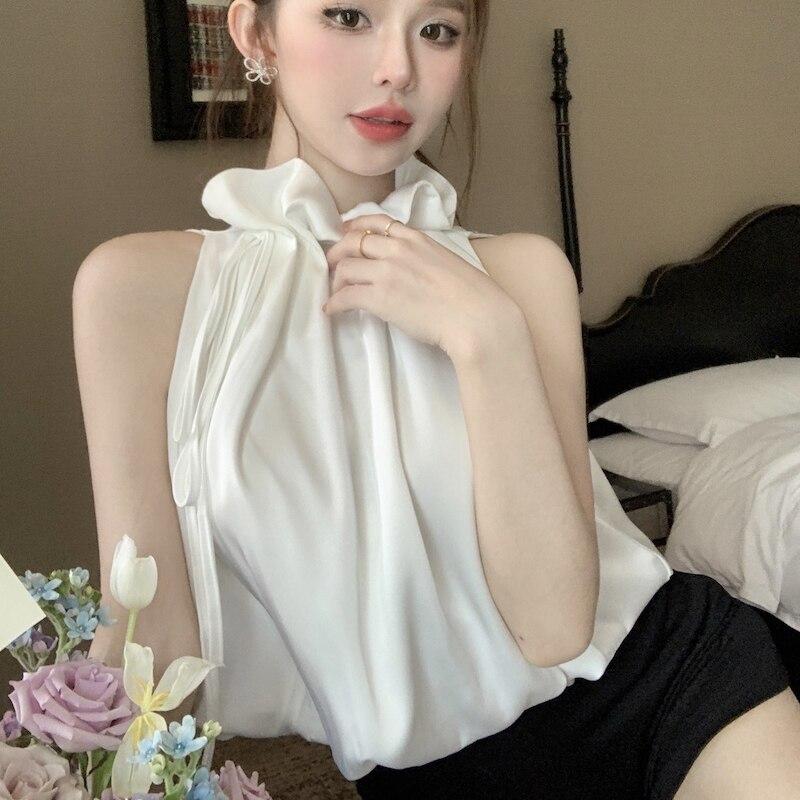 Сексуальный жилет без рукавов, летние короткие топы, майка, женские жилеты, модный воротник с цветком и шнурком, однотонная шикарная одежда 26811 L белый
Сексуальный жилет без рукавов, летние короткие топы, майка, женские жилеты, модный воротник с цветком и шнурком, однотонная шикарная одежда 26811 L белый