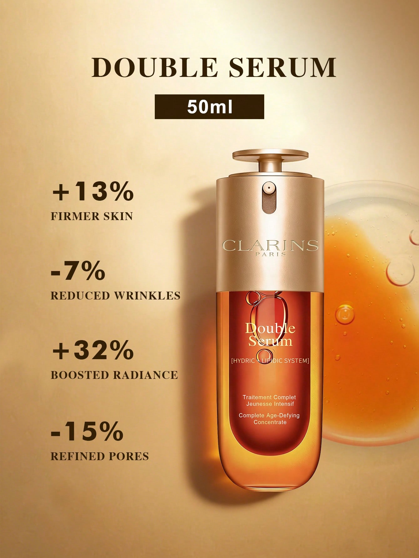 Clarins Подвійна сироватка Концентрат для повного контролю старіння 30мл/50мл Сироватка проти старіння та зморшок 50ml
Clarins Подвійна сироватка Концентрат для повного контролю старіння 30мл/50мл Сироватка проти старіння та зморшок 50ml