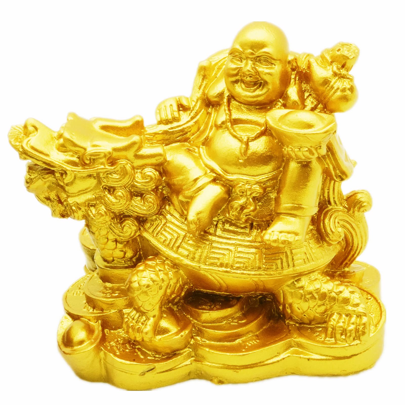 Hotei Seven Lucky Gods Figurine, Decorative Ornament, Hotei Sitting on a Dragon Turtle, Maitreya Bodhisattva, Good Luck and Fortune Improver, Feng
Hotei Seven Lucky Gods Figurine, Decorative Ornament, Hotei Sitting on a Dragon Turtle, Maitreya Bodhisattva, Good Luck and Fortune Improver, Feng