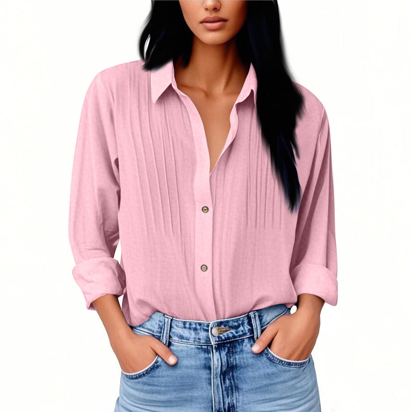 Women s Fashion Loose Pleated Split Lapel Single Breasted Cotton Linen Long Sleeve Shirt Top XXXL рожевий
Women s Fashion Loose Pleated Split Lapel Single Breasted Cotton Linen Long Sleeve Shirt Top XXXL рожевий