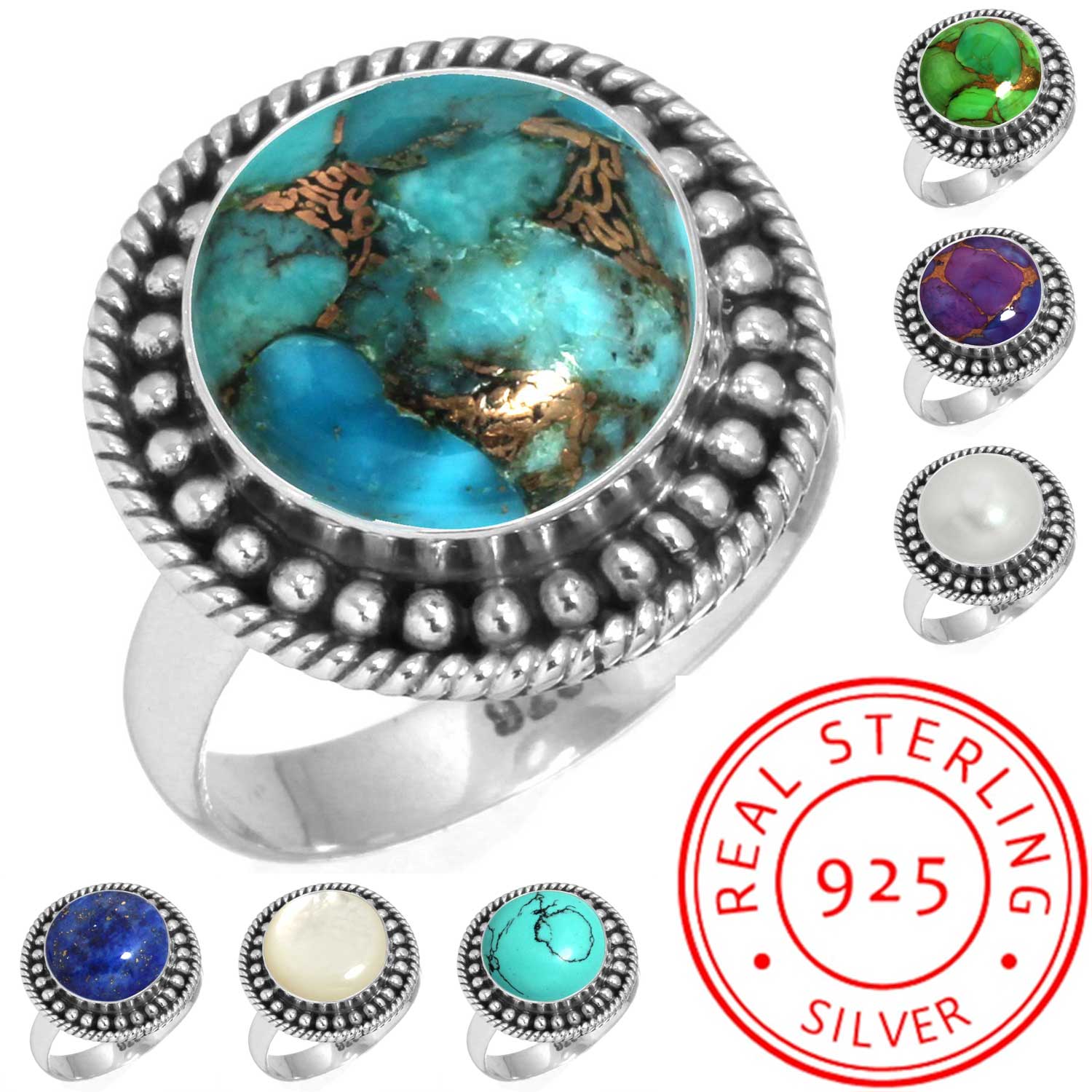 925 Sterling Silver Ring Women Gemstone Handmade Jewelry Wedding Gift Blue Green Purple Copper Turquoise Freshwater Pearl Lapis MOP Vintage 13 перламутровий колір
925 Sterling Silver Ring Women Gemstone Handmade Jewelry Wedding Gift Blue Green Purple Copper Turquoise Freshwater Pearl Lapis MOP Vintage 13 перламутровий колір