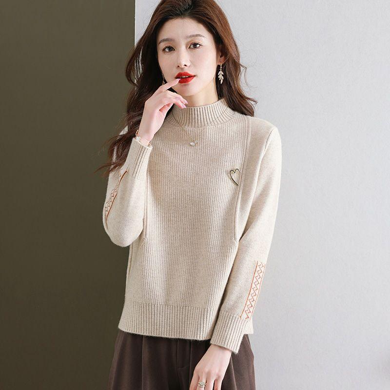 Вязаный свитер Женский свитер Осень и зима Пуловер с полувысоким воротником Стильный топ Свободный свитер большого размера 2XL бежевый
Вязаный свитер Женский свитер Осень и зима Пуловер с полувысоким воротником Стильный топ Свободный свитер большого размера 2XL бежевый