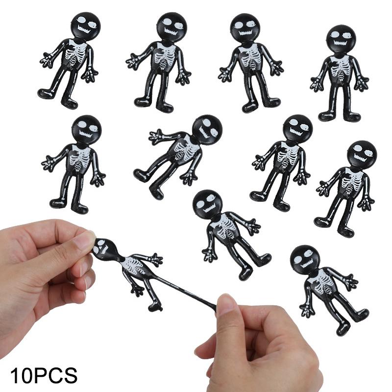 10/20/30 шт. Хэллоуин Растягивающийся Череп Скелет Антистресс Игрушка Детские Сувениры для Вечеринки по случаю Дня Рождения Хэллоуин Трюк или Угощение Подарок для Гостей