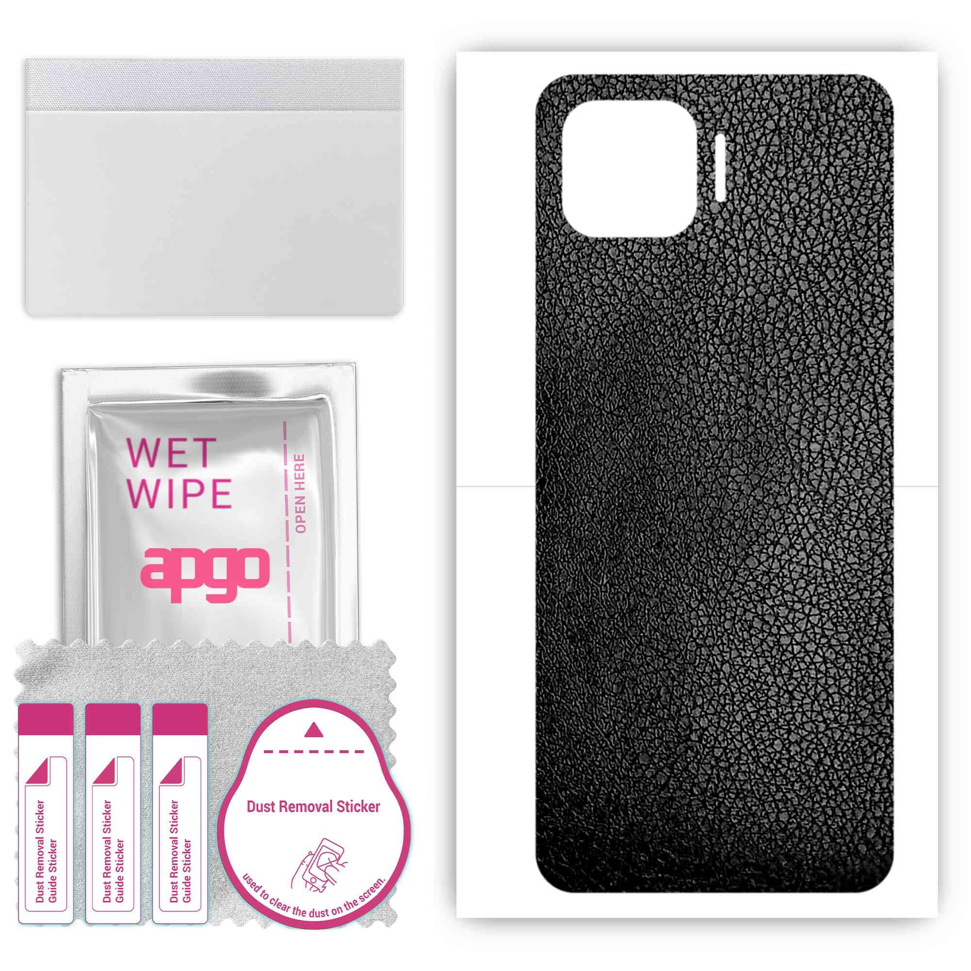 apgo Protective Skin Sticker for the back compatible with Oppo Reno4 SE, Wrap Film, Foil, Vinyl - Pattern Black Leather
apgo Protective Skin Sticker for the back compatible with Oppo Reno4 SE, Wrap Film, Foil, Vinyl - Pattern Black Leather