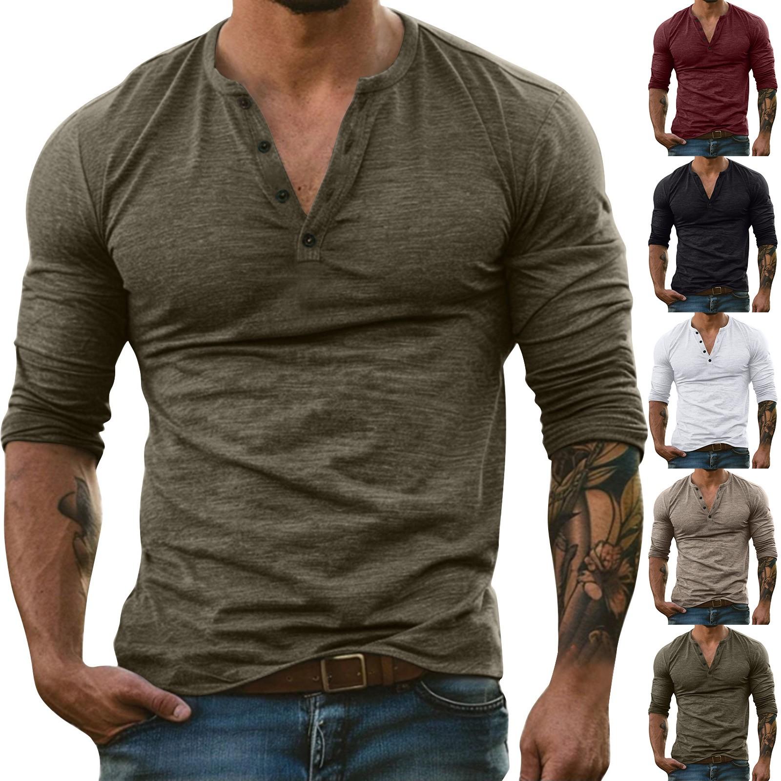 Men s Solid Color Long Sleeve Button Collar Long Sleeve T-Shirt Men s Casual Fashion Top L армія зелений колір
Men s Solid Color Long Sleeve Button Collar Long Sleeve T-Shirt Men s Casual Fashion Top L армія зелений колір