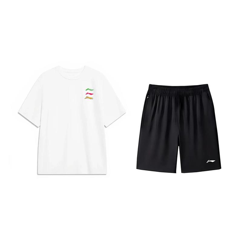 Футболка с принтом логотипа LiNing, с круглым вырезом, с коротким рукавом, простая, модная, свободного кроя, универсальные шорты, повседневный спортивный костюм, унисекс, спортивная одежда YHSV373-1+AKSV843-1 L
Футболка с принтом логотипа LiNing, с круглым вырезом, с коротким рукавом, простая, модная, свободного кроя, универсальные шорты, повседневный спортивный костюм, унисекс, спортивная одежда YHSV373-1+AKSV843-1 L